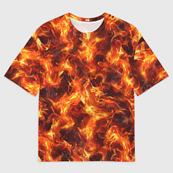 Футболка оверсайз мужская Текстура элементаля огня, цвет: 3D-принт