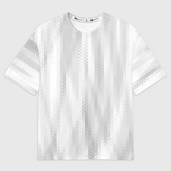 Мужская футболка оверсайз Светлый серый абстрактные полосы
