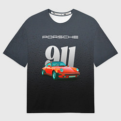 Мужская футболка оверсайз Porsche 911 немецкий спортивный автомобиль