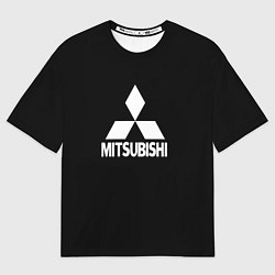 Футболка оверсайз мужская Mitsubishi logo white, цвет: 3D-принт