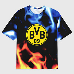 Футболка оверсайз мужская Borussia fire storm steel, цвет: 3D-принт