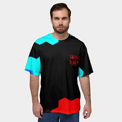 Футболка оверсайз мужская Barcelona спортивный кибер стиль, цвет: 3D-принт — фото 2