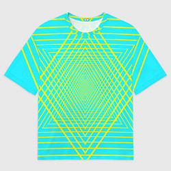 Мужская футболка оверсайз Трансформация контурных треугольников