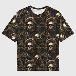 Мужская футболка оверсайз Черепа и узоры лакшери