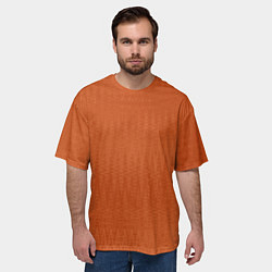 Футболка оверсайз мужская Светлый коричневый текстурированный, цвет: 3D-принт — фото 2