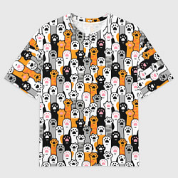 Футболка оверсайз мужская Кошачьи лапы, цвет: 3D-принт