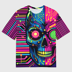 Мужская футболка оверсайз Pop art skull - ai art
