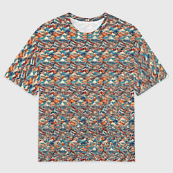 Футболка оверсайз мужская Горный паттерн, цвет: 3D-принт