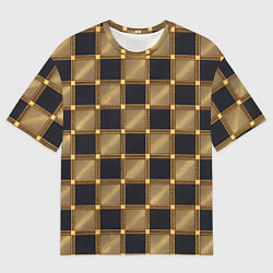 Мужская футболка оверсайз Узор в шахматную клетку из квадратов