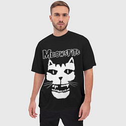 Футболка оверсайз мужская Misfits - Meowsfits, цвет: 3D-принт — фото 2