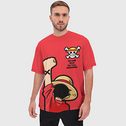 Футболка оверсайз мужская One Piece - captain Monkey D Luffy, цвет: 3D-принт — фото 2