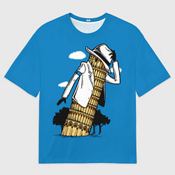 Футболка оверсайз мужская Пизанская башня - Майкл Джексон, цвет: 3D-принт