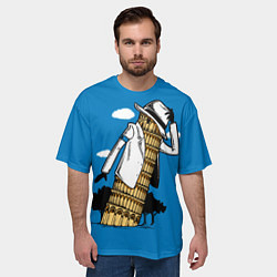 Футболка оверсайз мужская Пизанская башня - Майкл Джексон, цвет: 3D-принт — фото 2