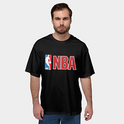 Футболка оверсайз мужская NBA logo, цвет: 3D-принт — фото 2