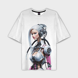 Футболка оверсайз мужская Cyber warrior Barbie - ai art fantasy, цвет: 3D-принт