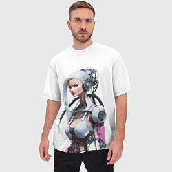 Футболка оверсайз мужская Cyber warrior Barbie - ai art fantasy, цвет: 3D-принт — фото 2