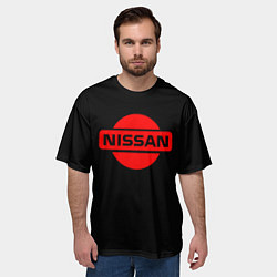Футболка оверсайз мужская Nissan red logo, цвет: 3D-принт — фото 2