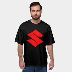 Футболка оверсайз мужская Suzuki red logo, цвет: 3D-принт — фото 2