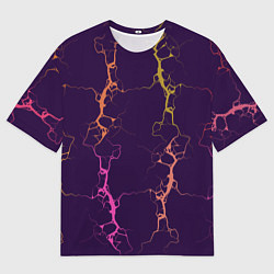 Мужская футболка оверсайз Молнии на пурпурном
