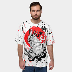 Футболка оверсайз мужская Самурай - Хання, цвет: 3D-принт — фото 2