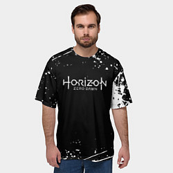 Футболка оверсайз мужская Horizon Zero Dawn всплеск красок, цвет: 3D-принт — фото 2