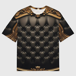 Футболка оверсайз мужская Лакшери текстура из натуральной кожи, цвет: 3D-принт