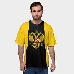 Футболка оверсайз мужская Имперская Россия краски герб, цвет: 3D-принт — фото 2