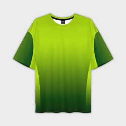 Футболка оверсайз мужская Яркий зеленый градиентный комбинированный узор, цвет: 3D-принт