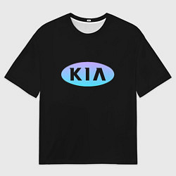 Футболка оверсайз мужская KIA logo neon, цвет: 3D-принт