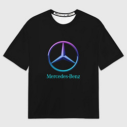Футболка оверсайз мужская Mercedes neon logo, цвет: 3D-принт
