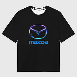 Футболка оверсайз мужская Mazda neon logo, цвет: 3D-принт