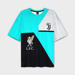 Мужская футболка оверсайз Juventus x Liverpool geometry