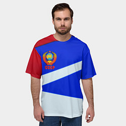 Футболка оверсайз мужская СССР геометрия спорт, цвет: 3D-принт — фото 2