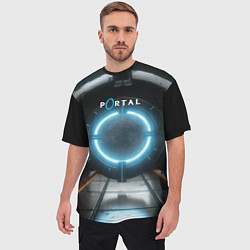 Футболка оверсайз мужская Portal logo game, цвет: 3D-принт — фото 2