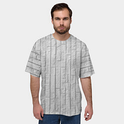 Футболка оверсайз мужская Текстура серого камня, цвет: 3D-принт — фото 2