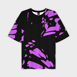 Футболка оверсайз мужская Фиолетовая абстракция, цвет: 3D-принт