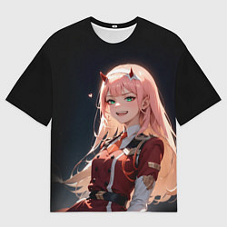 Футболка оверсайз мужская Милый во франксе - zero two, цвет: 3D-принт