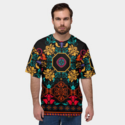 Футболка оверсайз мужская Цветной орнамент, цвет: 3D-принт — фото 2