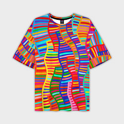 Мужская футболка оверсайз Абстрактная полноцветная живопись