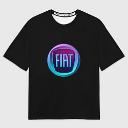 Футболка оверсайз мужская FIAT logo neon, цвет: 3D-принт