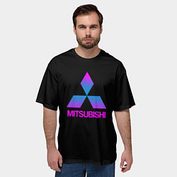 Футболка оверсайз мужская Mitsubishi gradient, цвет: 3D-принт — фото 2