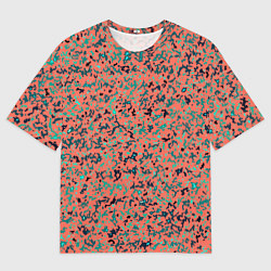 Футболка оверсайз мужская Розово-бирюзовый абстрактный, цвет: 3D-принт