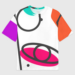 Футболка оверсайз мужская Формы цвета, цвет: 3D-принт