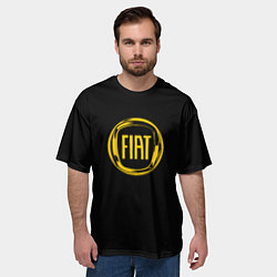 Футболка оверсайз мужская FIAT logo yelow, цвет: 3D-принт — фото 2