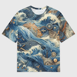 Футболка оверсайз мужская Абстрактная композиция - нейросеть, цвет: 3D-принт