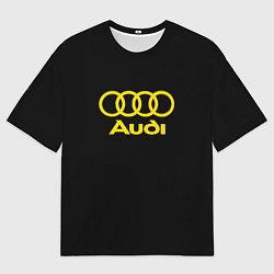Футболка оверсайз мужская Audi logo yellow, цвет: 3D-принт