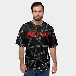 Футболка оверсайз мужская F*ck off, цвет: 3D-принт — фото 2