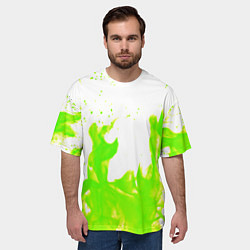 Футболка оверсайз мужская Кислотный огонь, цвет: 3D-принт — фото 2