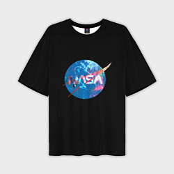 Футболка оверсайз мужская NASA космическое лого, цвет: 3D-принт