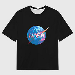 Футболка оверсайз мужская NASA космическое лого, цвет: 3D-принт